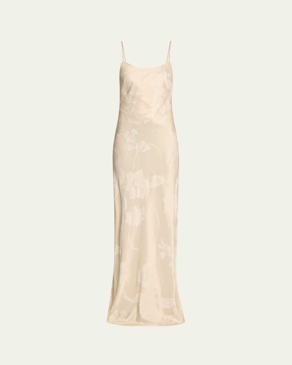 Lori Floral Lamé Jacquard Evening Gown