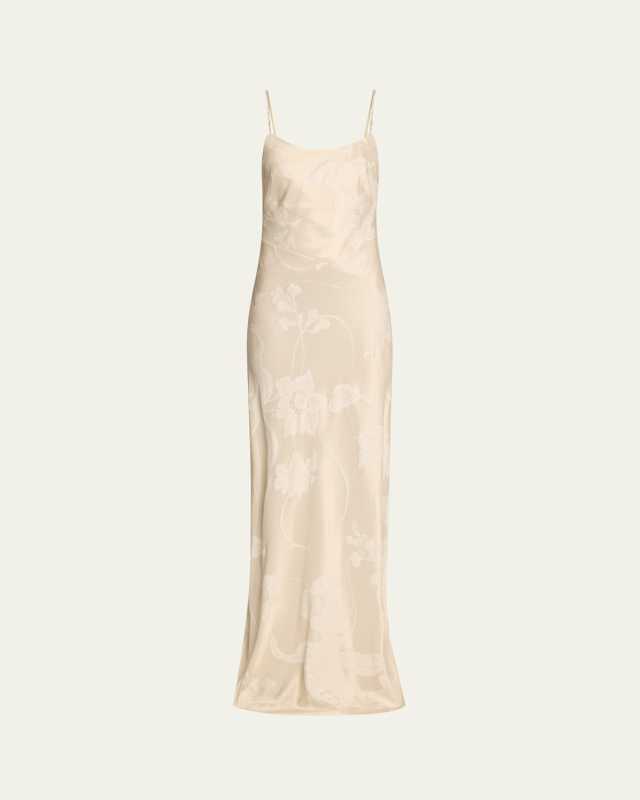 Lori Floral Lamé Jacquard Evening Gown