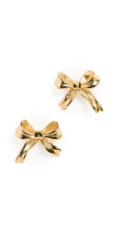 SHASHI Charlotte's Bow Mini Stud Earrings Gold