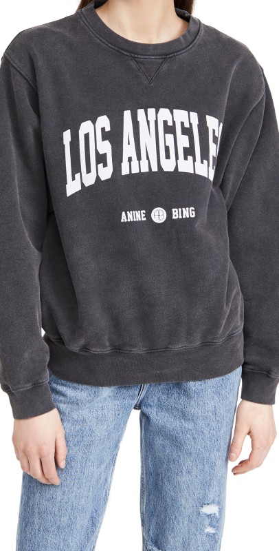 ANINE BING Ramona Los Angeles Sweatshirt Washed Black