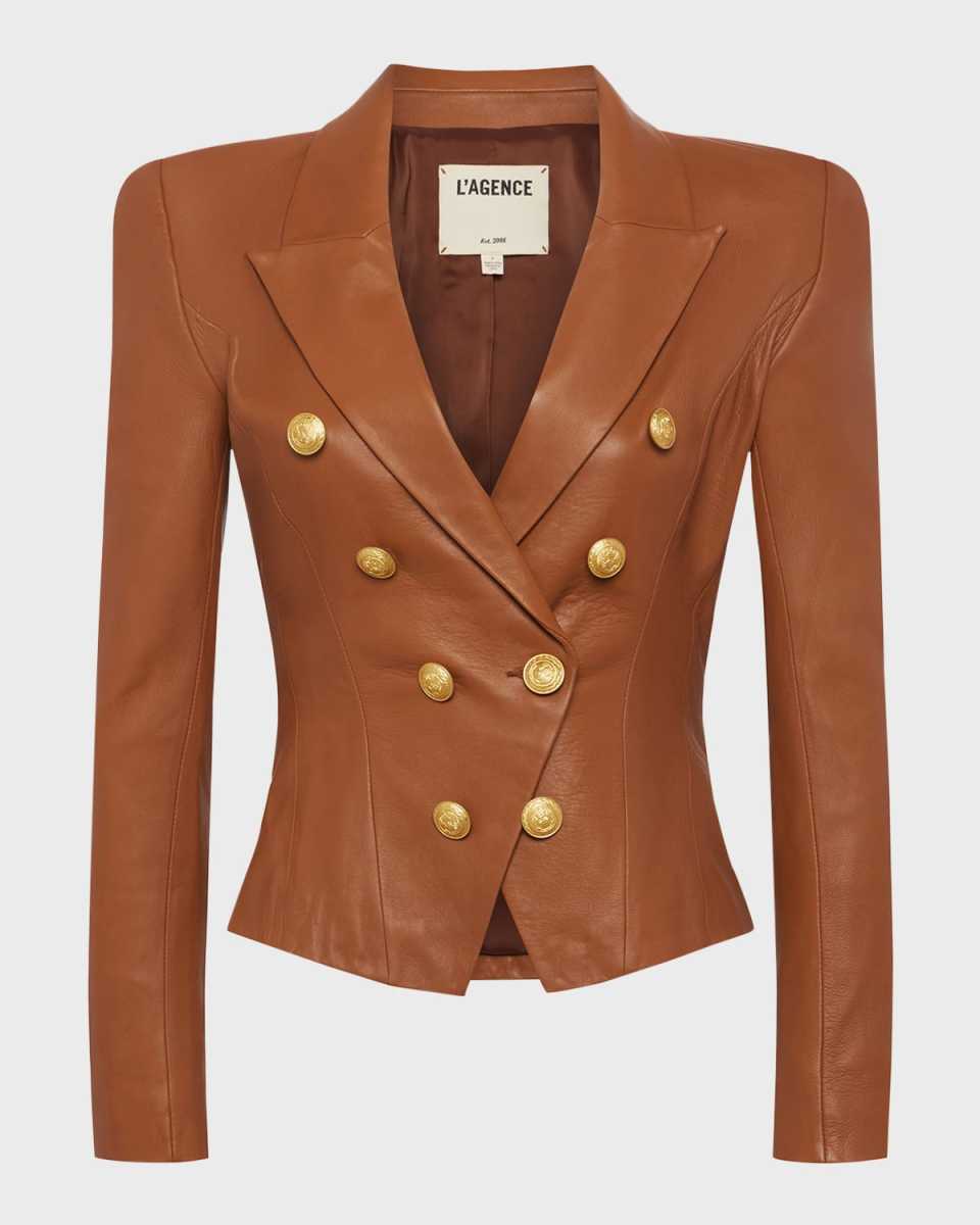 Bethany Structured Leather Blazer