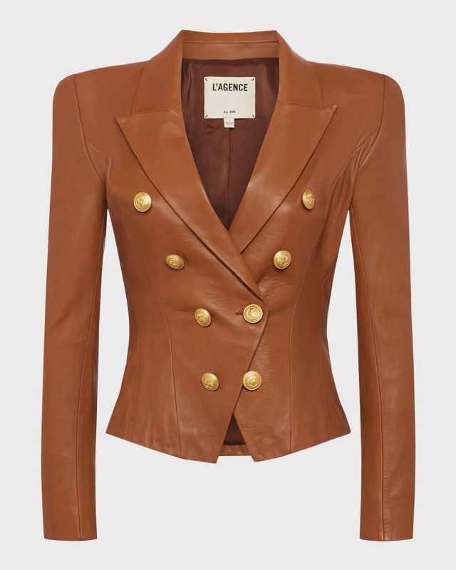 Bethany Structured Leather Blazer