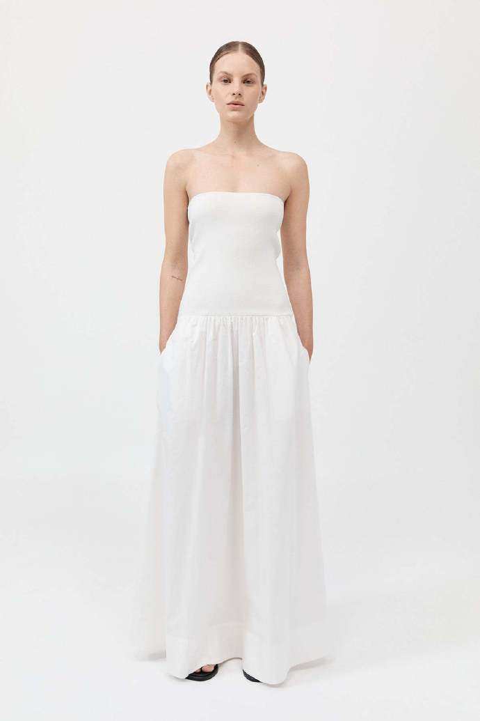 St. Agni Strapless Dress - White