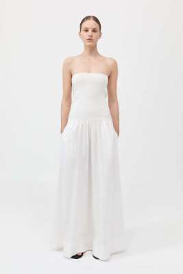 St. Agni Strapless Dress - White