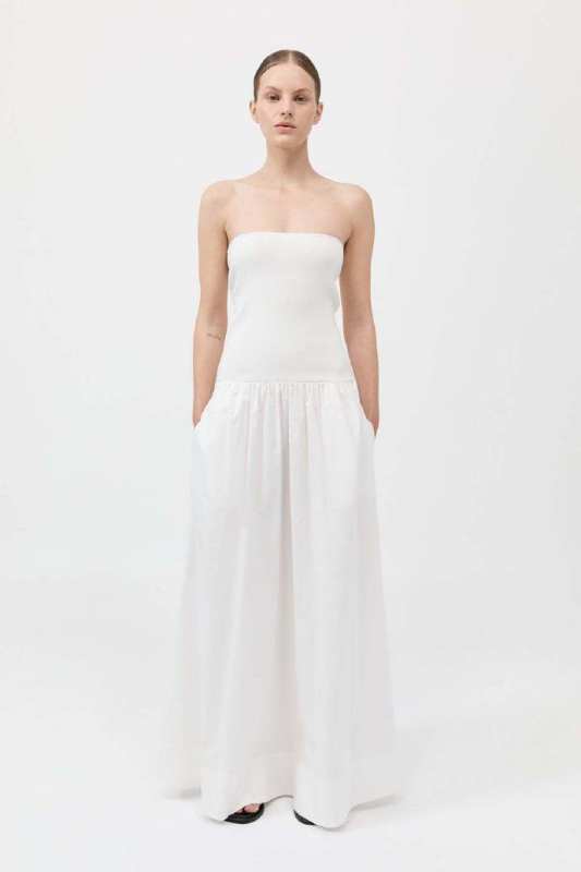St. Agni Strapless Dress - White
