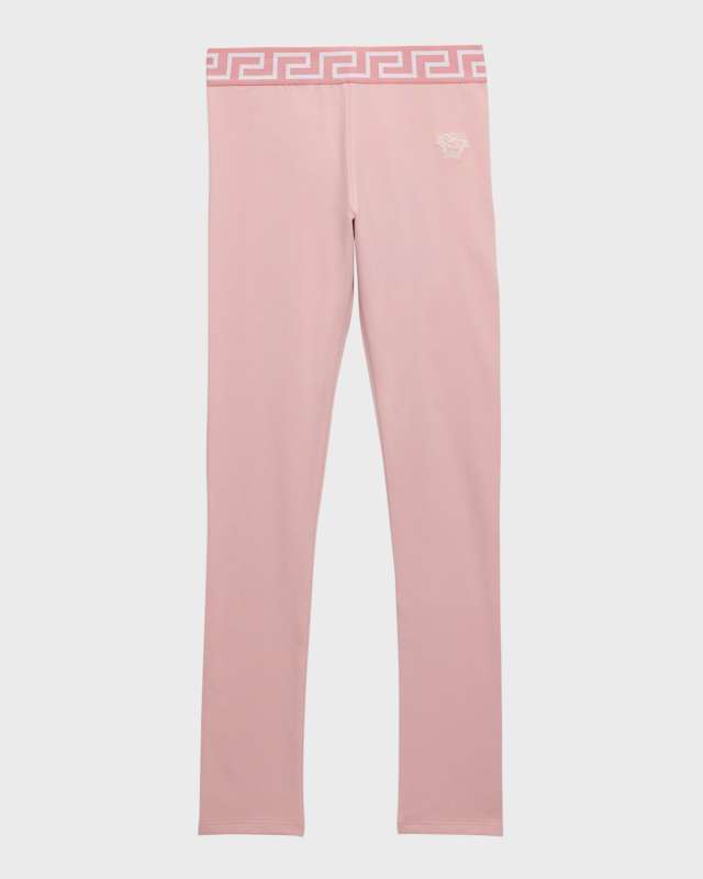 Girl's Greca Border Active Leggings, Size 4-6