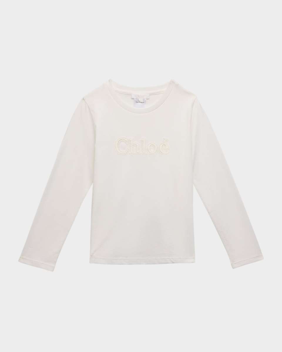 Girl's T-Shirt W/ Embroidered Logo, Size 4-6