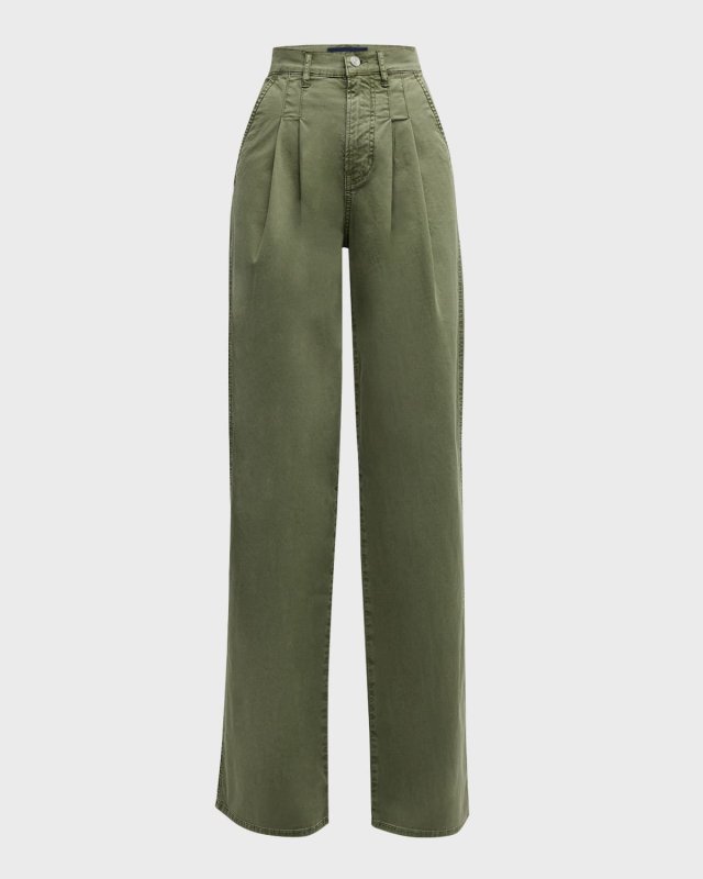 Mia Pleated Wide-Leg Jeans