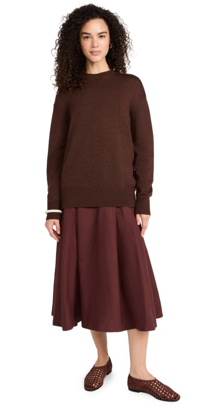 Sea Kerith Solid Sportswear Knitted Combo Dress Burgundy