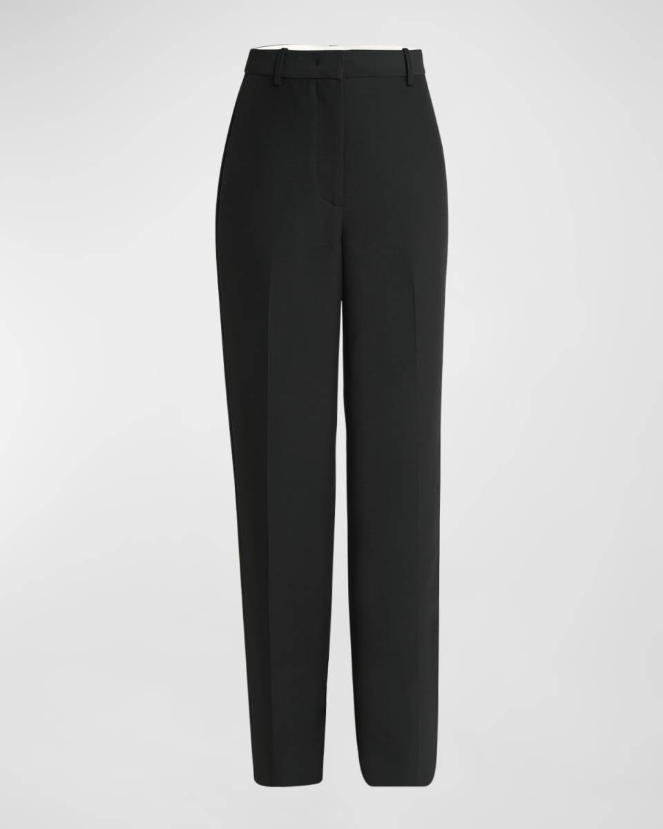 Mid-Rise Straight-Leg Vented Pants
