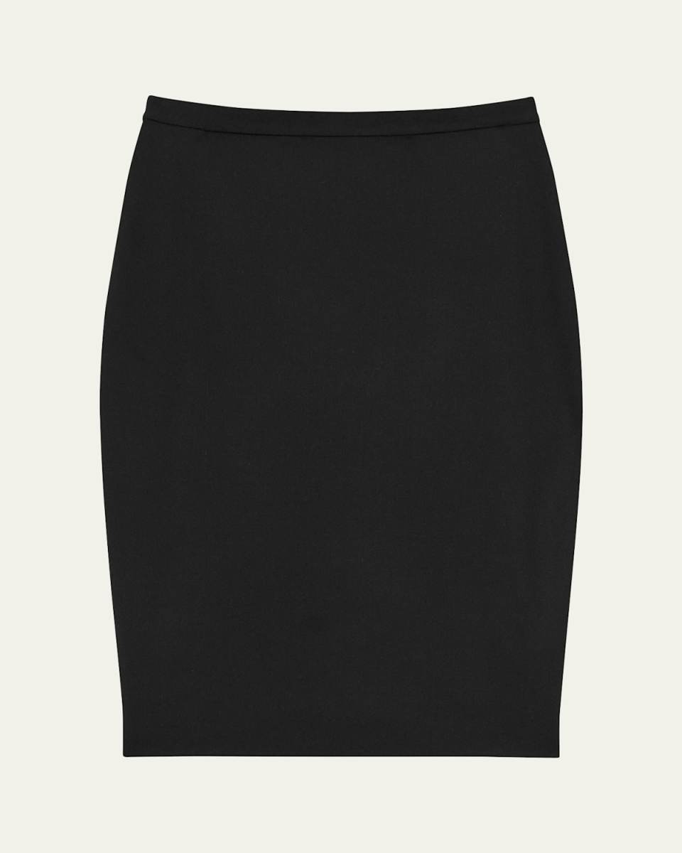 Traceable Wool Knee-Length Pencil Skirt
