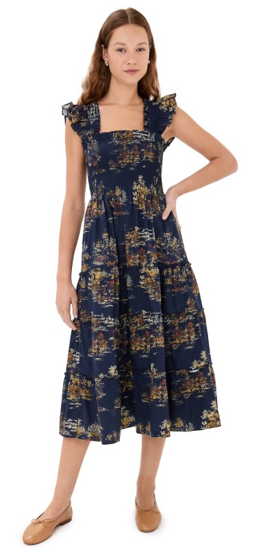 Hill House Home The Ellie Nap Dress Equestrian Toile/Navy