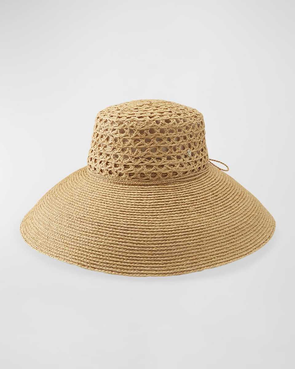 Lace Braid Raffia Structured Hat