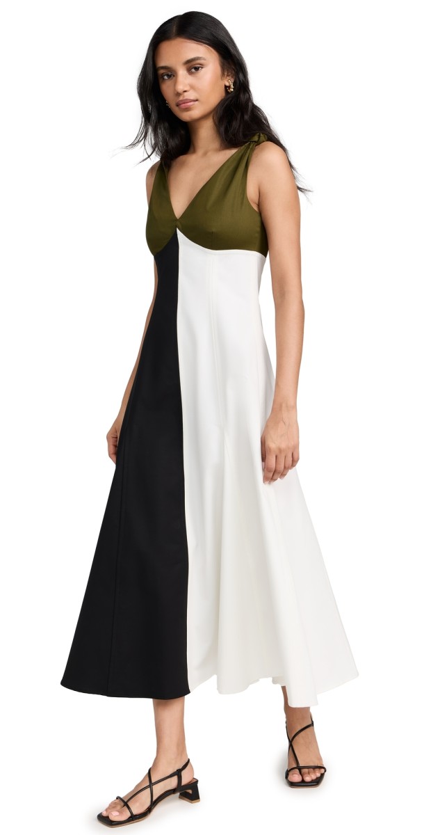 La Ligne Christine Dress Olive/Black/Ivory