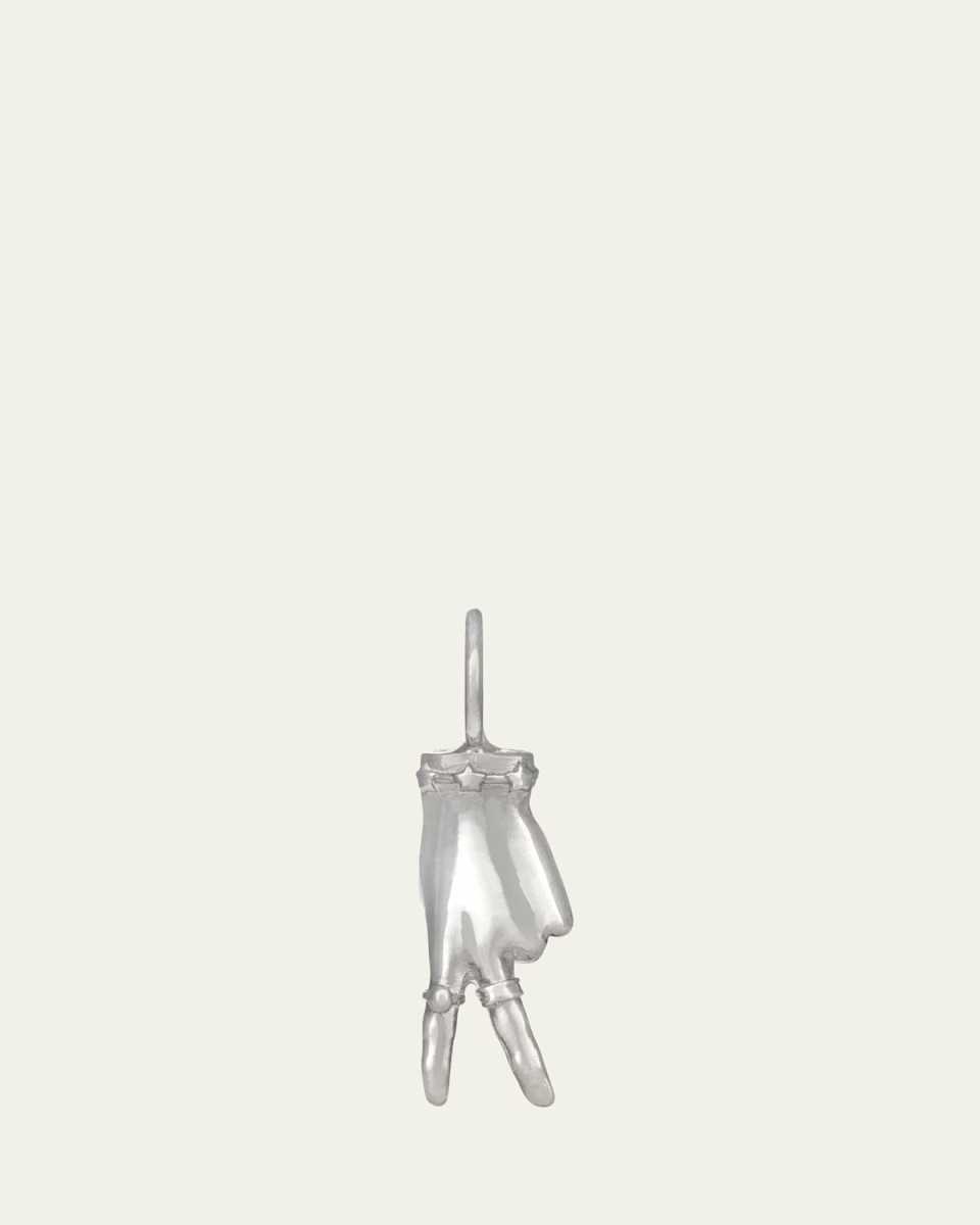 Peace Sign LadyFinger Sterling Silver Pendant