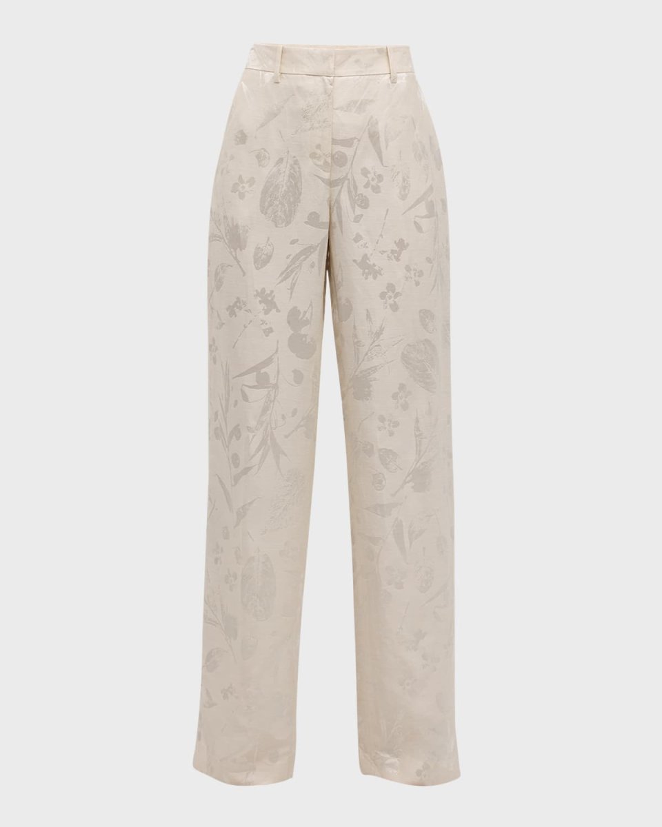 Gates Straight-Leg Eco Flora Jacquard Pants