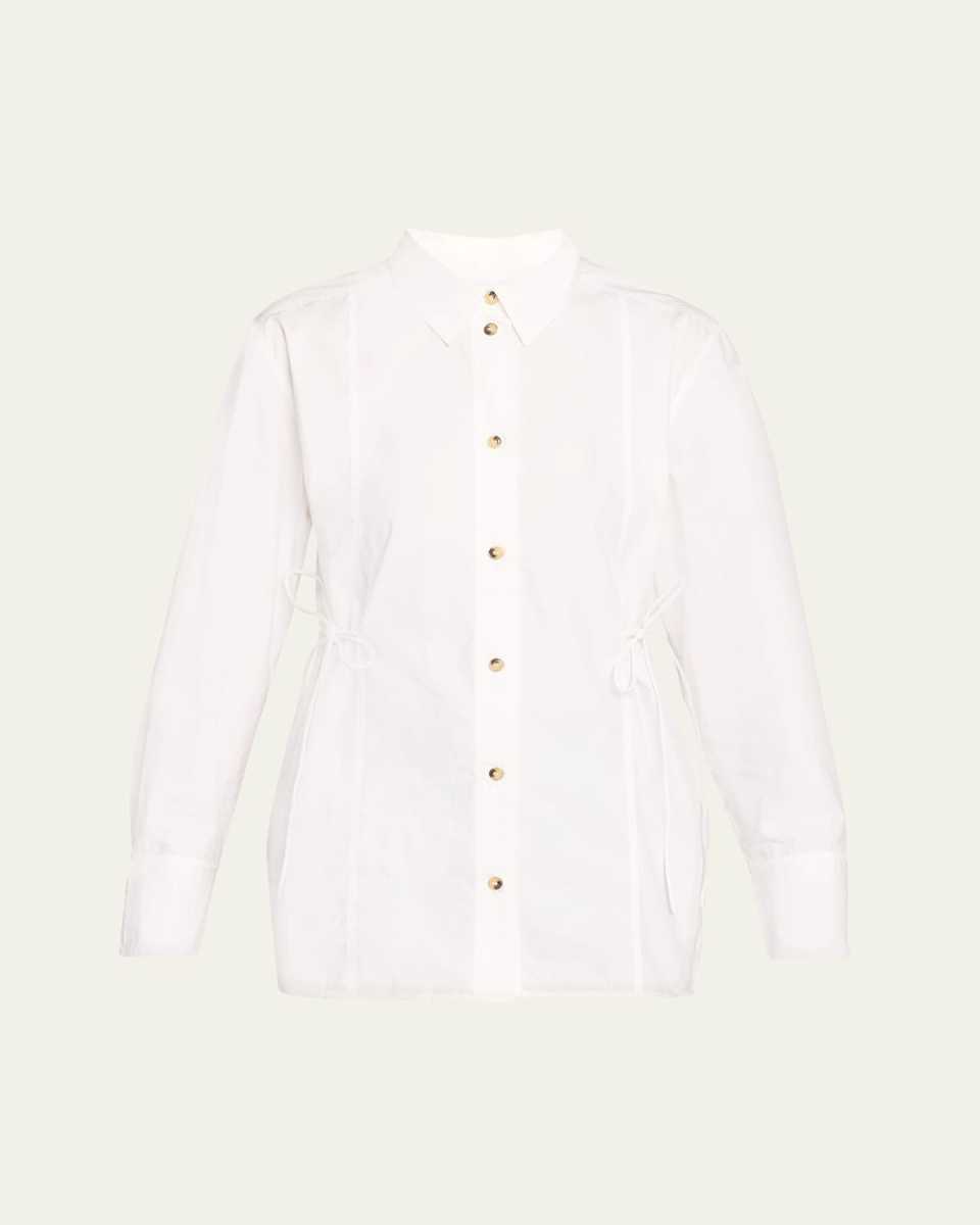 Poplin Oversized Tie String Shirt