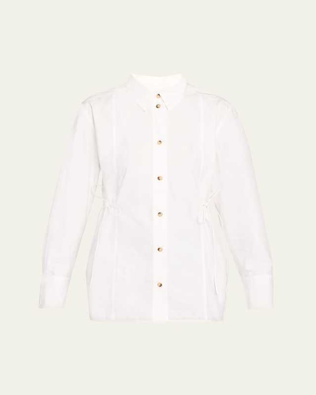 Poplin Oversized Tie String Shirt