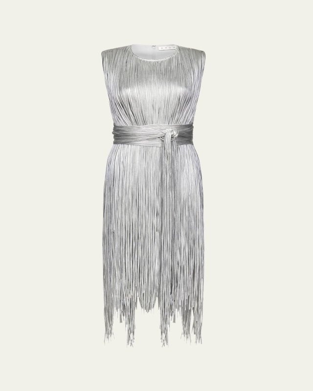 Metallic Fringe Mini Dress