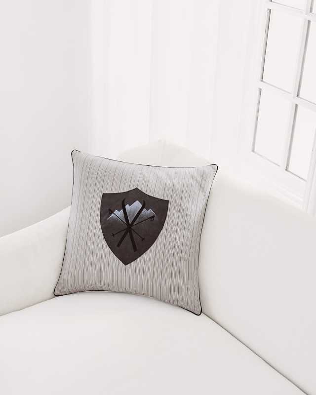 Lodge Leather Badge Decorative Pillow