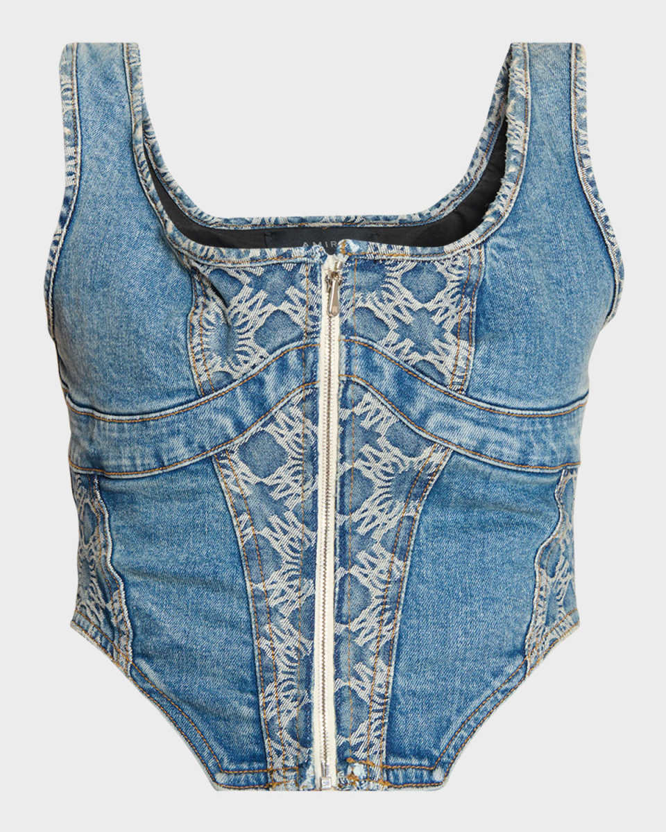 MA Quad Denim Corset Top