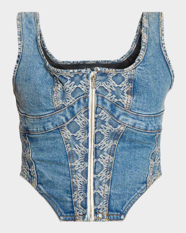 MA Quad Denim Corset Top