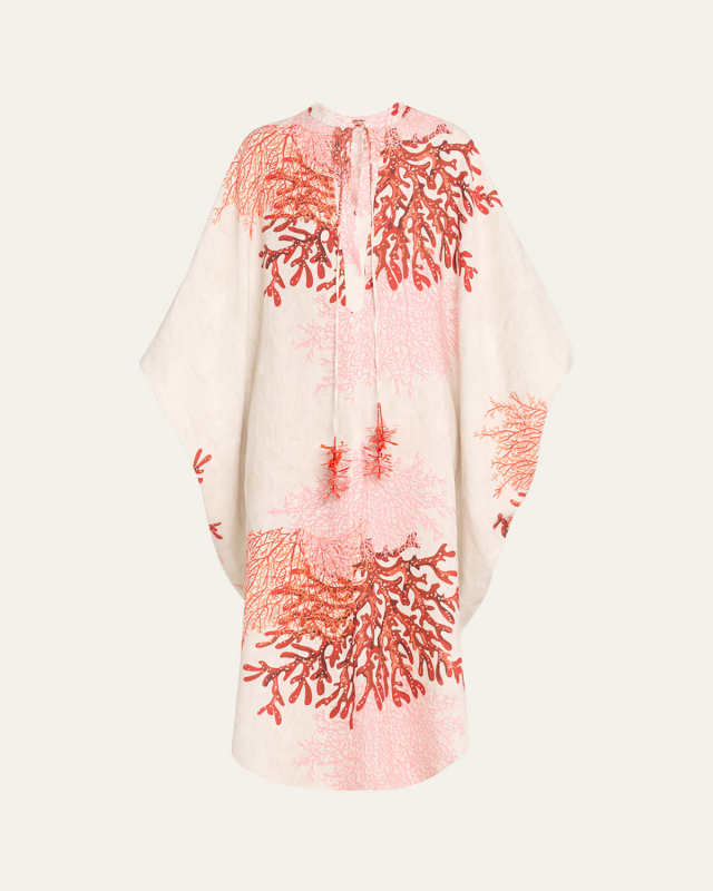 Coral Elea Kaftan Midi Dress