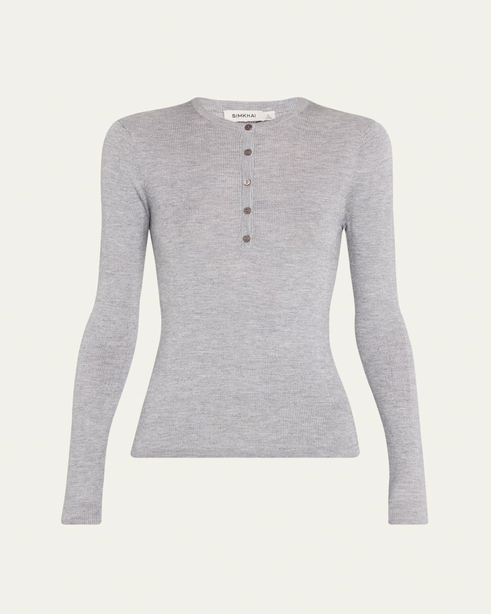 Giorgia Silk and Cashmere Henley Top