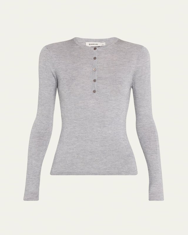 Giorgia Silk and Cashmere Henley Top