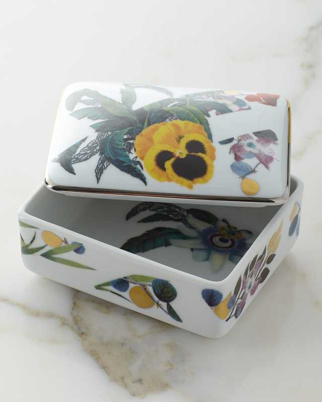American Floral Porcelain Box