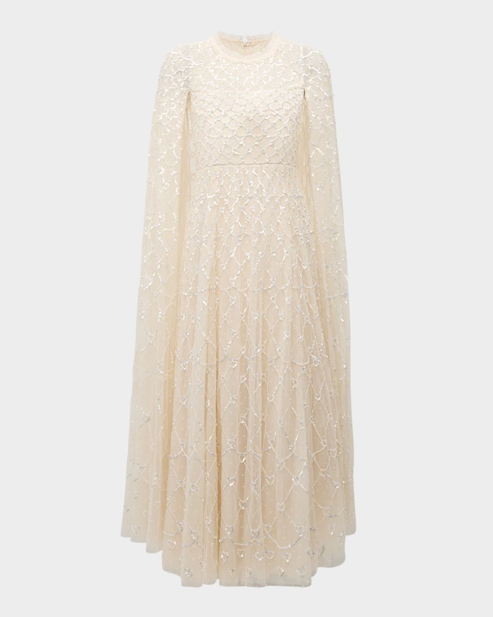Dahlia Ditsy Floral Cape Gown