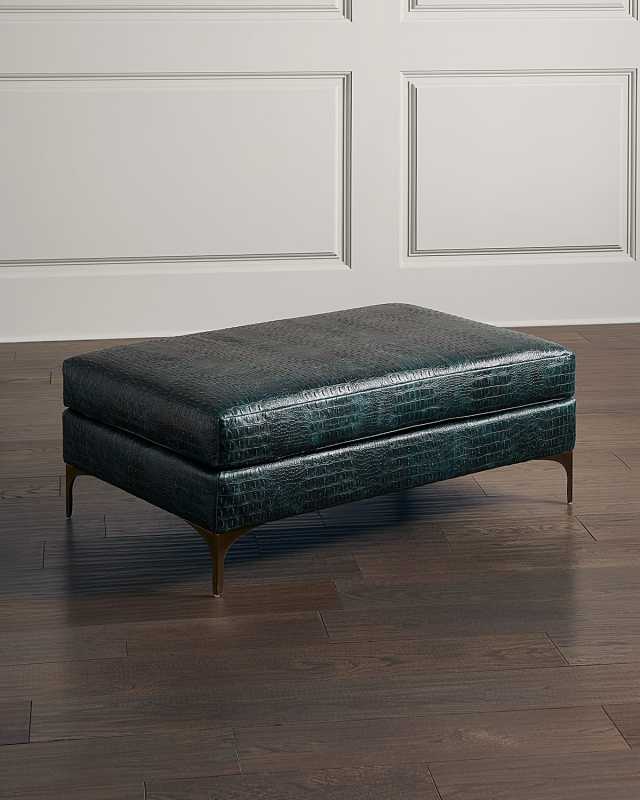 Martine Leather Ottoman