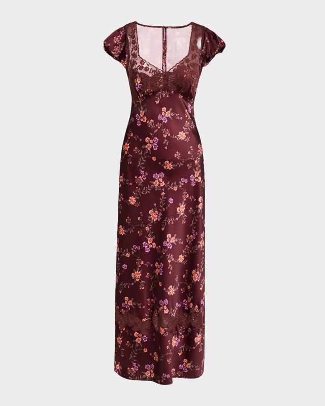 Butterfly Babe Cap-Sleeve Midi Dress