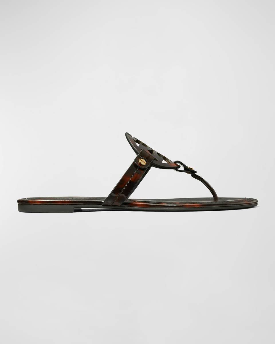 Miller Tortoise-Print Leather Sandals