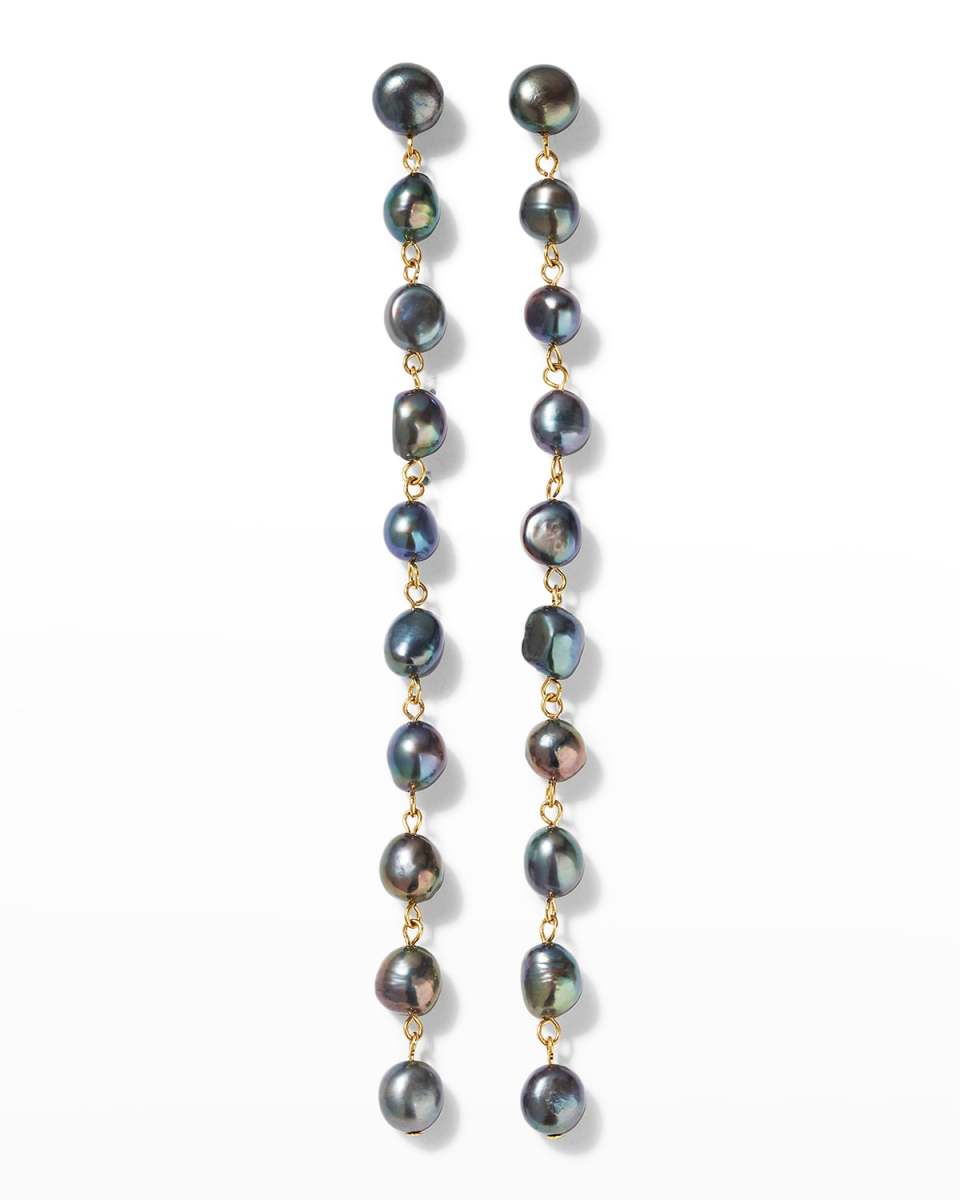 Cairo Long Earrings In Black