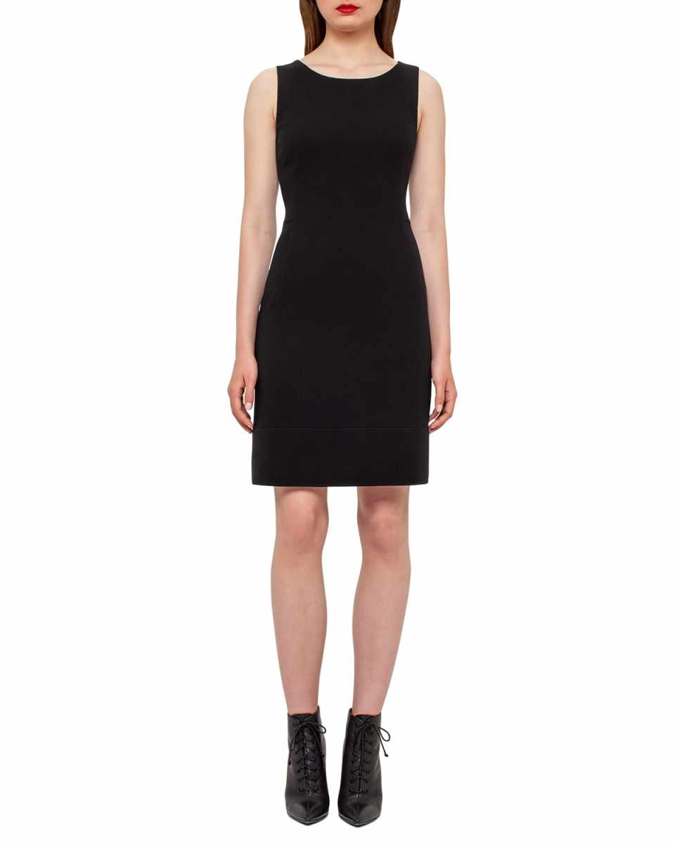 Wool Crepe Double-Hem Dress