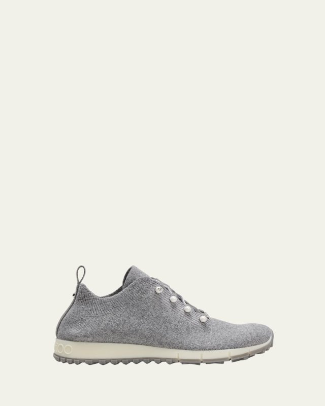 Veles Cotton Knit Pearly Stud Sneakers