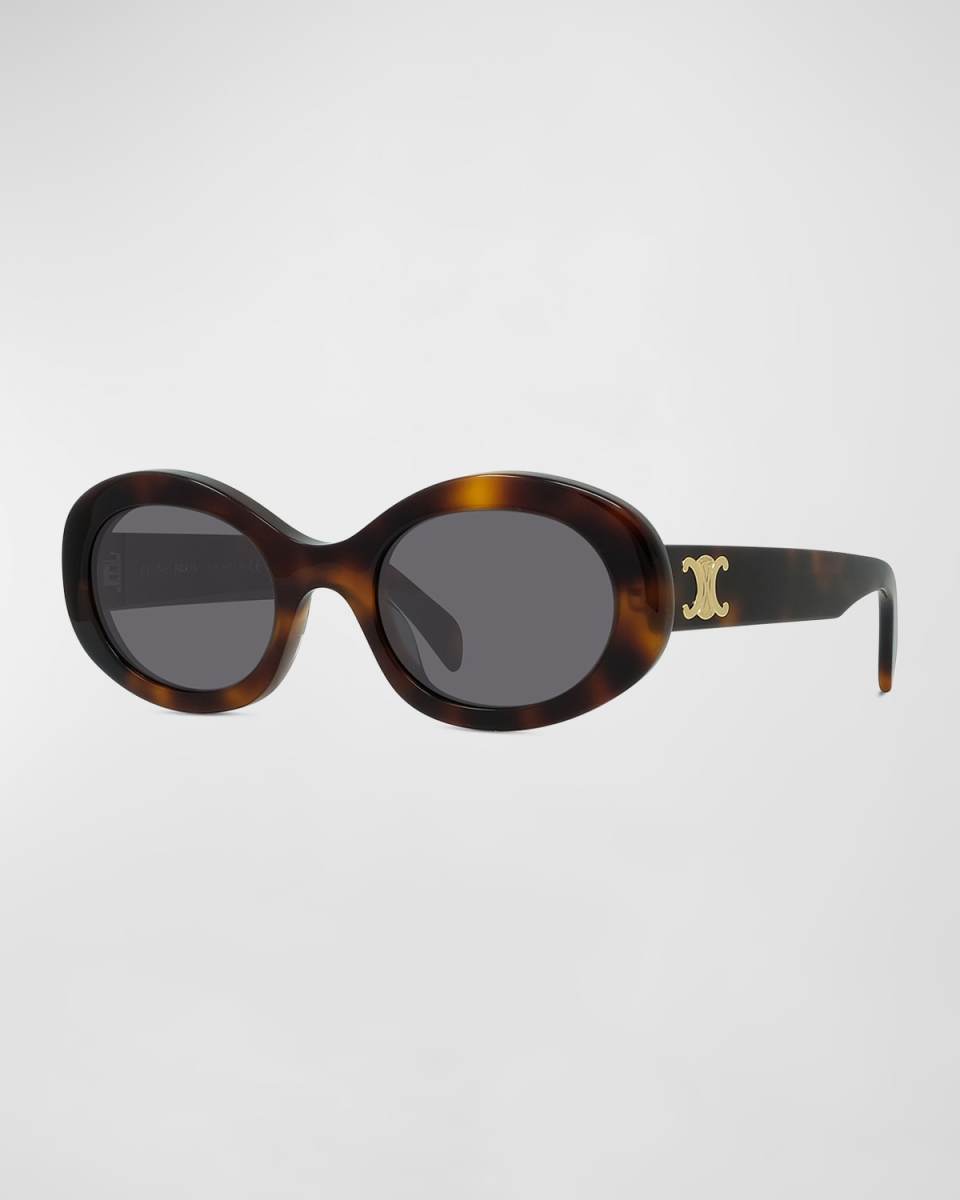 Triomphe Logo Oval Acetate Sunglasses