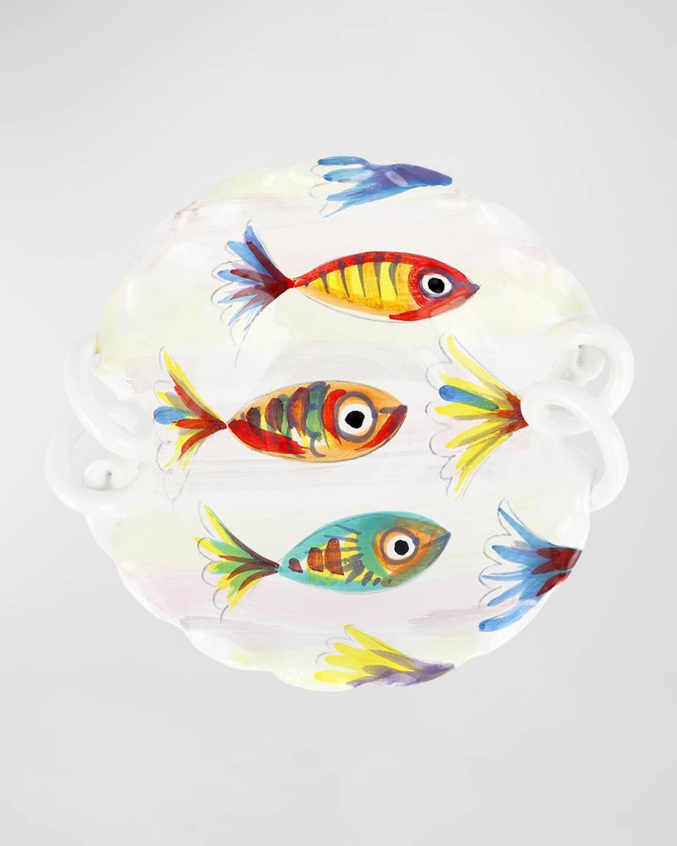 Pesci Colorati Handled Scallop Bowl