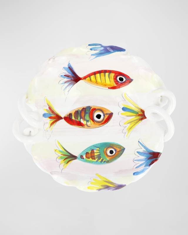 Pesci Colorati Handled Scallop Bowl