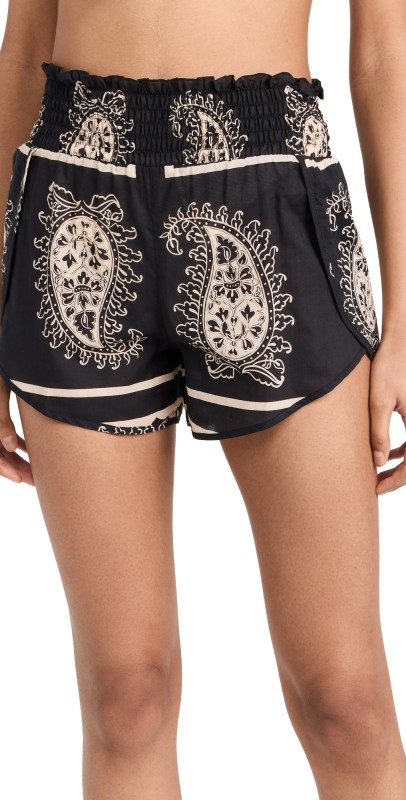 Johanna Ortiz Linka Shorts Paisley Black/Ecru