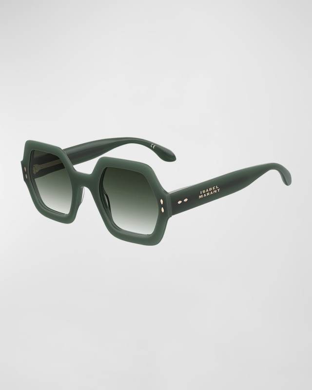 Angular Acetate Square Sunglasses