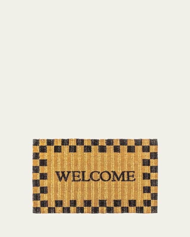 Welcome Checked Entrance Mat, 2x