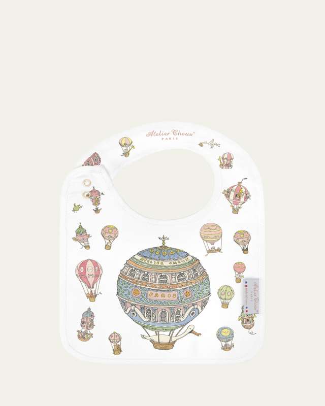 Kid's Hot Air Ballon-Print Bib