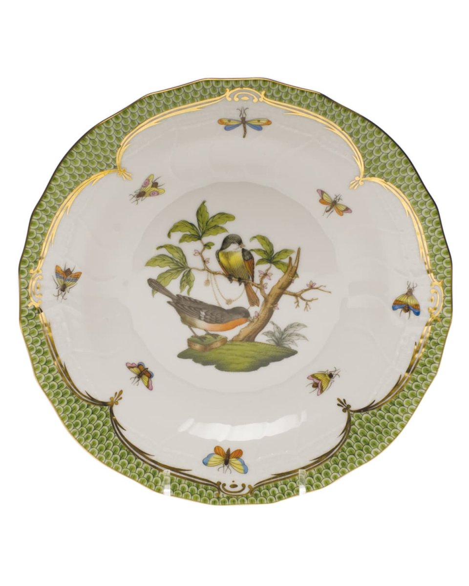 Rothschild Bird Green Motif 02 Dessert Plate