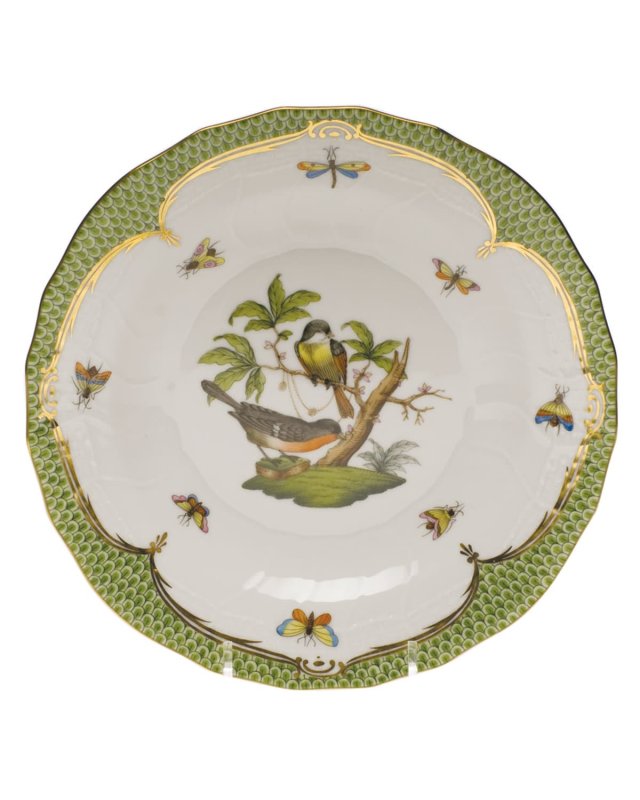 Rothschild Bird Green Motif 02 Dessert Plate