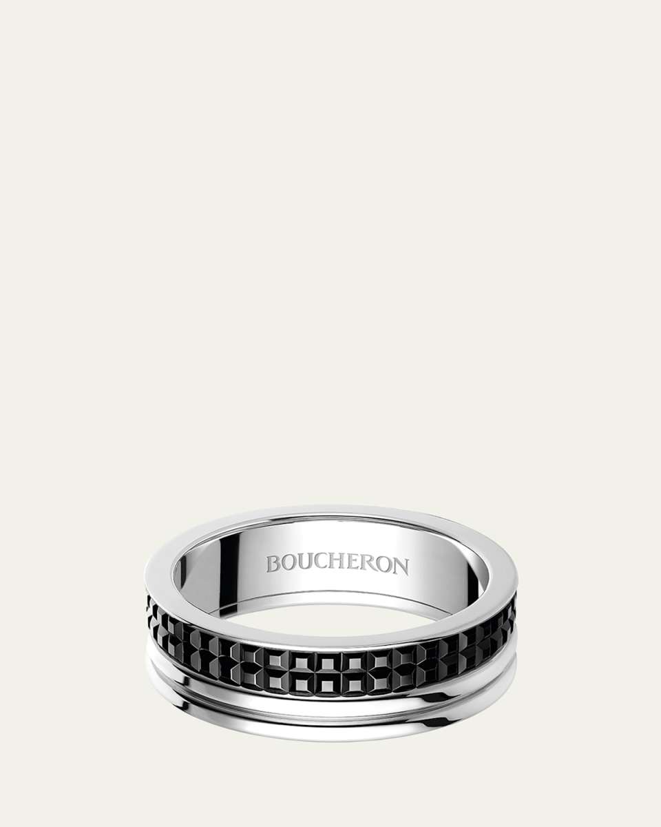 White Gold Quatre Black Edition Band Ring, Large Model