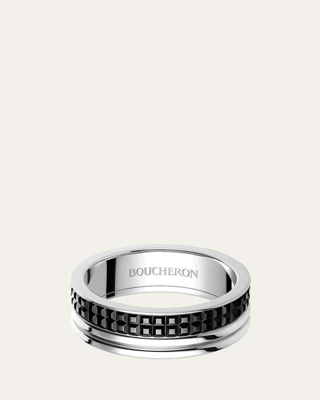 White Gold Quatre Black Edition Band Ring, Large Model