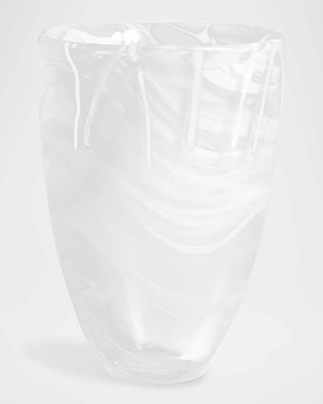 Contrast White Vase, 8"