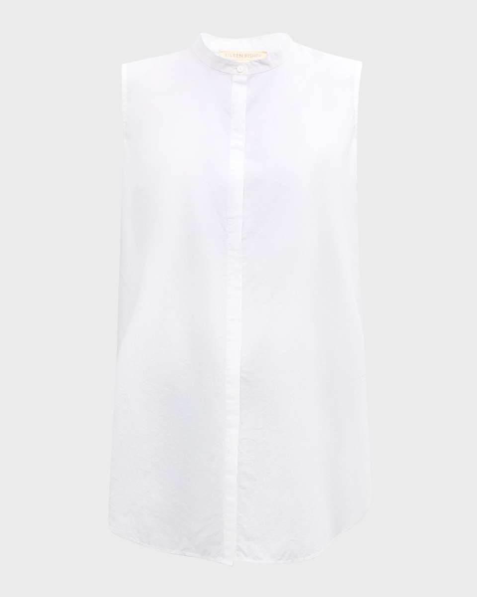 Sleeveless Organic Cotton Poplin Shirt